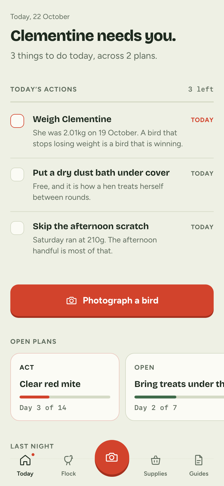 The Cooply home screen with today's jobs
